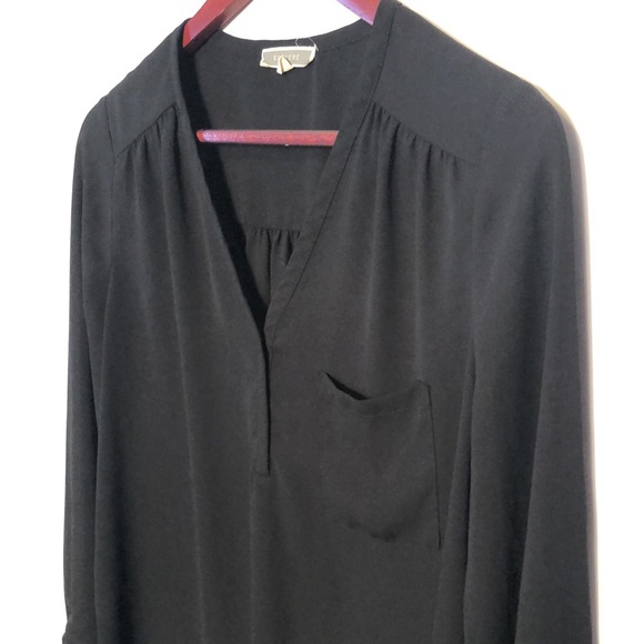 Pleione Black V-neck blouse szS - Picture 4 of 10